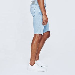 Pantalones Cortos de Mezclilla para Hombre, Lavado Oscuro, Corte Recto, Cintura Media, Casuales, para Verano, Tejido de Algodón, con Bolsillos - Product Image 5