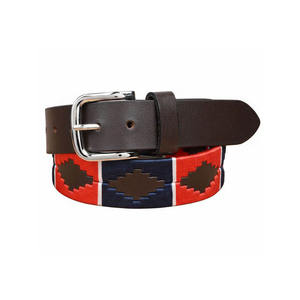 Ceinture de polo classique pour homme en cuir véritable, brodée personnalisée, pour l'équitation - Vente en gros ODM/OEM - Product Image 2