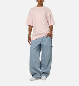 Camiseta Premium 100% Algodón para Mujer, Talla Grande, Corte Holgado, Hombros Caídos, Manga Corta, Lisa, Informal - Product Image 3