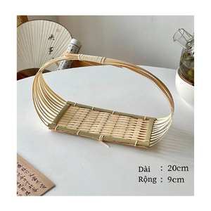 Custom Woven Bamboo Food Serving Tray Vietnam Traditional Handicraft Tableware For Restaurants Hotels Resorts Sell Retail Buyers - Product Image 4