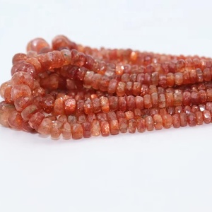 Cuentas de Rondelle facetadas de piedra solar natural AAA, hebra de 4-5mm y 16 pulgadas para fabricación de joyas - Product Image 1