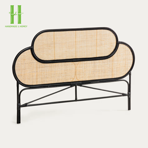 Eco-Friendly Luxurious Rattan Wall <b>Bed</b> Bedroom Furniture Natural Bedhead Customizable Size Flower Shaped Headboard Assembled - Product Image 6