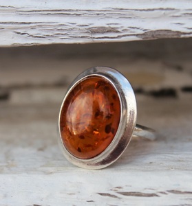 Vente en gros d'ambre de la Baltique, bague en argent sterling 925, pierre précieuse naturelle, bijoux fins - Product Image 2