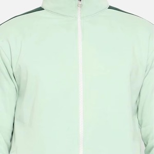 Survêtement vert clair pour homme, fermeture éclair intégrale, col montant, style sportif, 100 % polyester, respirant, coupe classique, idéal pour le printemps - Product Image 5