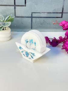 ชุดจานรองแก้วหินอ่อนสีขาว ประดับมุกทรงกลม ลายดอกไม้ สำหรับใช้ในบ้านและโรงแรม - Product Image 4