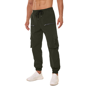 Cargo Jogger Style Pants Men <b>Elastic</b> Cuff Tapered Fit <b>Trousers</b> Multi Pocket Uility Design Streetwear Fashion Relaxed Urban Pants - Product Image 3