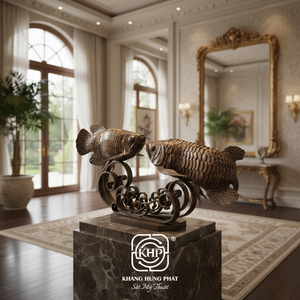 Khang Hung Phat Wrought Iron Fish Sculpture Full 3D <b>Casting</b> Animal Art Digital Printing Black Nickel Plated Home Decoration - Product Image 3