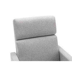 Poltrona Reclinabile Girevole Moderna Grigia con Seduta Imbottita in Peluche, Dondolo per Cameretta - Product Image 6