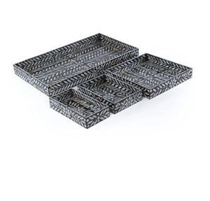 Bandeja de Servicio de Madera de Alta Calidad, Duradera y de Diseño con Incrustaciones de Hueso, Ideal para Desayunos y Aperitivos en Servicios de Catering - Product Image 6
