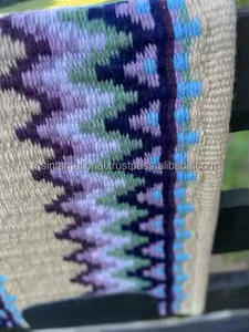 Meilleure qualité de laine de Nouvelle-Zélande Double tissage tapis de selle tissés à la main couleurs attrayantes pour Western Riding Show Horse Blanket - Product Image 3