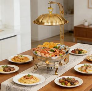 Plat chauffant rond en acier inoxydable de 7 litres de qualité supérieure pour buffet, au meilleur prix - Product Image 2