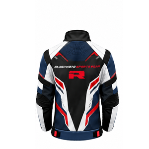 Vestes moto softshell longues pour hommes, motif intégral, fermeture éclair sur le devant, logo, en vente à bas prix - Product Image 2