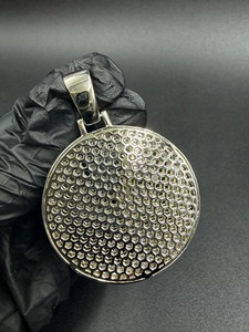 Pendentif en argent 925 avec diamants de laboratoire taille brillant ronde, style hip-hop, certifié - Product Image 5