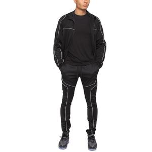 Conjunto deportivo de poliéster para hombre, conjunto de dos piezas, chaqueta de nailon con cremallera y pantalones de chándal, chándal de nailon personalizado para hombre - Product Image 1