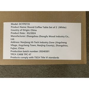 Set di 2 tavolini da caffè impilabili da 27,6 pollici con piano in legno effetto marmo e robusta struttura in metallo, tavolino da salotto e tavolino laterale - Product Image 2