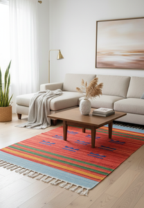 พรมปูพื้น/พรมทางเดินลายดอกไม้ ทำมือจากผ้าฝ้าย ซักเครื่องได้ ใช้ได้ทั้งในบ้านและเดินทาง ขายส่ง - Product Image 4