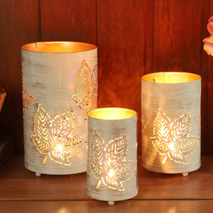 Black Metal Votive Holders Iron cutwork Votive Die Cut Pattern Black <b>Candle</b> Votive Holders - Product Image 3