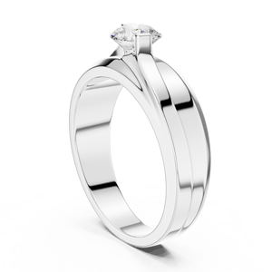 925 Sterling <b>Silver</b> Round Cut Moissanite Men's <b>Solitaire</b> <b>Ring</b> Bezel Setting Classic Style Gold Plated Engagement Wedding Party - Product Image 4
