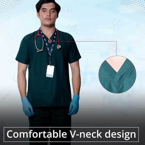 High Quality Custom Logo Men's <b>Scrub</b> Suits Sets Solid Color Canvas Quick Dry Breathable <b>Plus</b> <b>Size</b> for Hospital Use - Product Image 4