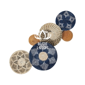 AVAILABLE Boho Wall Decor <b>Set</b> Eco Friendly For Modern Office Reception Styling And Distinctive Artisanal Basket Collections - Product Image 1