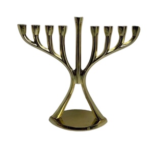 Chandelier de luxe à 9 bras plaqué or, artisanat fait main, support de bougies pour décoration de table de mariage - Product Image 1