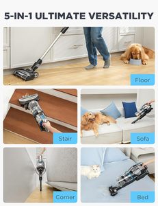 Aspirateur balai sans fil avec une puissance d'aspiration élevée, deux phares LED pour poils d'animaux et sols durs - Product Image 2
