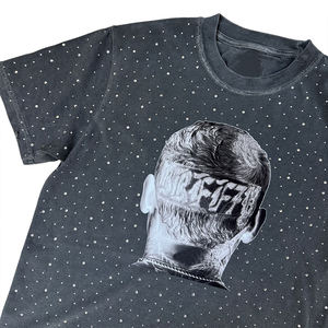 Camiseta personalizada para hombre con pedrería, 100% algodón, camiseta vintage estampada con pedrería, camiseta para hombre con material de alta calidad - Product Image 3