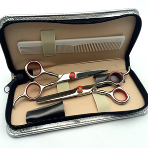 Ensemble de ciseaux professionnels pour cheveux, 6 pouces, ciseaux droits et ciseaux à effiler, ciseaux de barbier + peigne + kits, salon de coiffure - Product Image 1