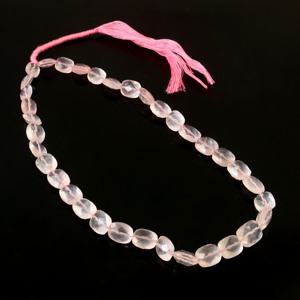 Perles de quartz rose naturel lisses 8x10mm à 10x10mm, perles de pierres précieuses en quartz rose, brin de 16 pouces, pour la fabrication de bijoux, lot en gros - Product Image 1