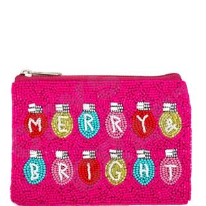 Cásate Monedero rosa brillante Monedero con cuentas de semillas personalizado Hermoso regalo de mamá-Diseño de corazones para niñas - Product Image 1