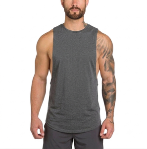Camisetas sin mangas de algodón puro 220 GSM para hombre, color gris sólido, ecológicas, a precio de mayoreo. - Product Image 1