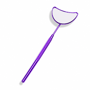 Purple Handheld <b>Makeup</b> <b>Mirror</b> 3X <b>Magnifying</b> Single Side Stainless Steel Frame Moon Shape Pocket <b>Mirror</b> - Product Image 1