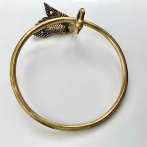 Antique Style Metal Towel Ring Circular Wall Mounted Rust Resistant Bathroom Storage Holder Single Tier Vintage Design - Product Image 4