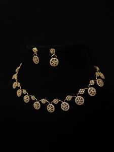 AD Women's Indian Bridal Wedding <b>Necklace</b> and Earring Set Rose Gold Plated Brass Geometric Design <b>Statement</b> Jewelry Handmade - Product Image 6