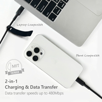 Cable de Carga Rápida Tipo-C de 60W Tian Dian 2026, Nuevo Estilo, Durable, Trenzado de Cobre Puro, Revestimiento de PVC, 1M, Certificado RoHS/FCC, Compatible con iOS