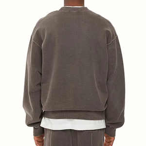 YITE Plain High Quality Cotton Acid Wash Oversized Hoodie Custom Crew Neck Sweatshirt <b>Men</b> Waterproof Breathable Eco-Friendly - Product Image 6