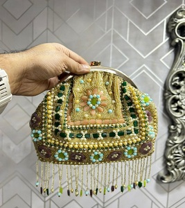 Wholesale Premium Handcrafted Seed <b>Beaded</b> Embroidered Crossbody Handbag Zip Closure-Waterproof Fashionable Women's Shop Outdoor - Product Image 1