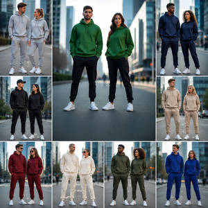Conjunto de Sudadera con Capucha y Pantalón de Chándal de Algodón Unisex, Estilo Urbano Moderno de Invierno de EE. UU., Lote de Excedentes de Bangladesh, Venta al por Mayor de Chándales para Hombre - Product Image 1