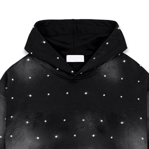 Luxury <b>Retro</b> Star Pattern Hoodie Men 100% Cotton Heavy Weight Drop Shoulder Pullover High Quality Y2K Aesthetic Baggy Sweatshirt - Product Image 5
