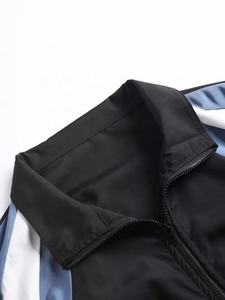 Chaqueta Cortavientos Impermeable con Capucha para Hombre, 100% Nailon, Cierre Completo, Colores Contrastantes, Venta al Por Mayor OEM - Product Image 4