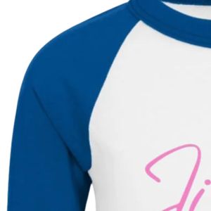 Jack and Jill White Royal Blue <b>Raglan</b> T Shirt Three Quarter Sleeve Graphic Crewneck Baseball Tee Casual Unisex <b>Top</b> for Events - Product Image 3