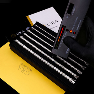 Vente en gros usine Bracelet chaîne tennis en argent sterling 925, serti de moissanite VVS certifiée GRA, plaqué rhodium, 2-6mm - Product Image 2