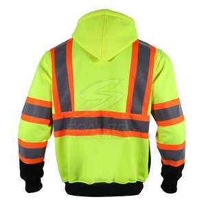 Chaqueta de seguridad de alta visibilidad para hombre, ideal para trabajos en carretera, construcción y uso general en obras. - Product Image 4