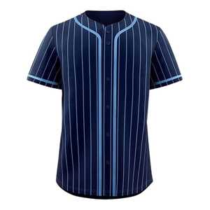 Camiseta de Béisbol a Rayas para Hombre, Manga Corta, Cierre de Botones, Absorbe la Humedad, Poliéster, Ropa Deportiva, Corte Regular para Adultos, Tallas Grandes - Product Image 5