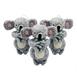Premium Handmade Eco-Friendly 100% Wool Knitted Koala Christmas Ornament Wall Hanging Cartoon <b>Animal</b> Home Decor Indoor - Product Image 1
