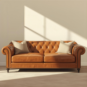 Sofá Chesterfield de Cuero Marrón de Lujo con Tapizado Profundo con Botones, Sofá Clásico de 2 Plazas para Sala de Estar, Oficina o Vestíbulo - Product Image 2