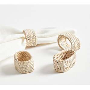 Ronds de serviette élégants en rotin et osier naturels, vaisselle décorative rustique et écologique pour des dîners raffinés - Product Image 6