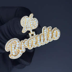 Pendentif en diamant glacé Nameletter, pendentif en forme de rappeur personnalisé Hip Hop glacé, bijoux personnalisés, pendentif personnalisé, cadeau pour garçon et homme - Product Image 5