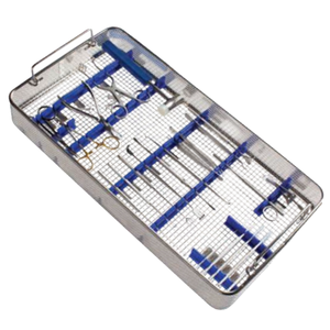 Paniers de stérilisation en fil de fer Panier ORL en acier inoxydable Côtés perforés manuels Deux poignées de transport Instruments chirurgicaux réutilisables - Product Image 1