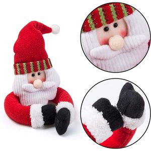 Lot de 2 attaches de rideaux de Noël créatives, attaches de rideaux rouges et blancs, poupée de Père Noël, bonhomme de neige, dessus de bouteille de vin pour la décoration de Noël - Product Image 2